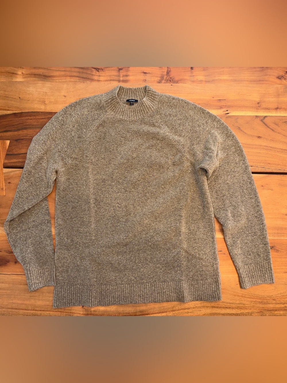 Express Men's Crewneck Sweater in Heathered Tan